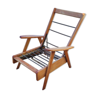 Fauteuil pieds compas à système vers 1950