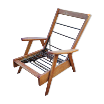 Fauteuil pieds compas à système vers 1950