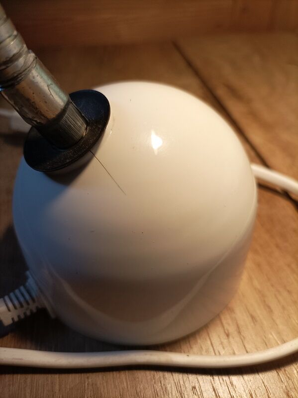 White bedside desk lamp