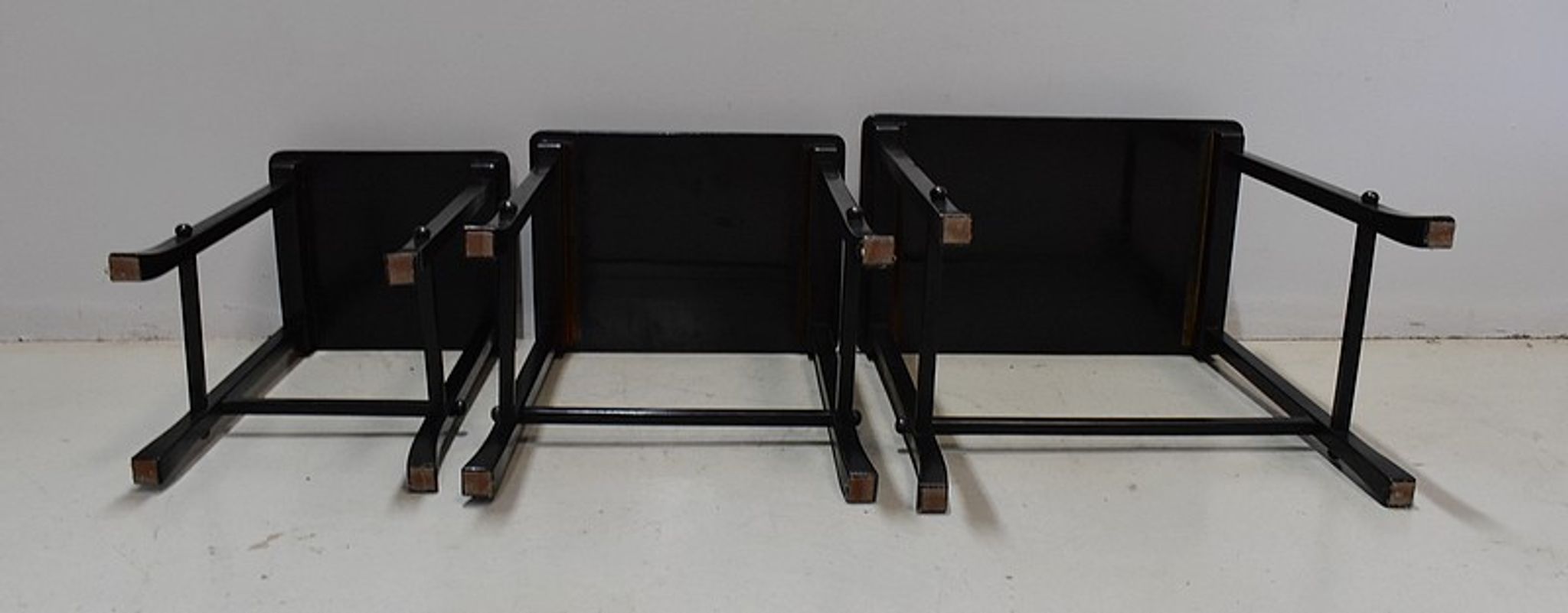 Chinese pull out tables in lase black