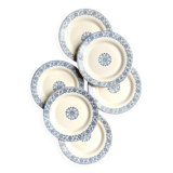 6 Gien flat ironware plates, "Arabesques" service, 1880-1930