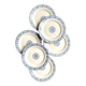 6 flat plates Gien in ironstone, "Arabesques" service, 1880-1930