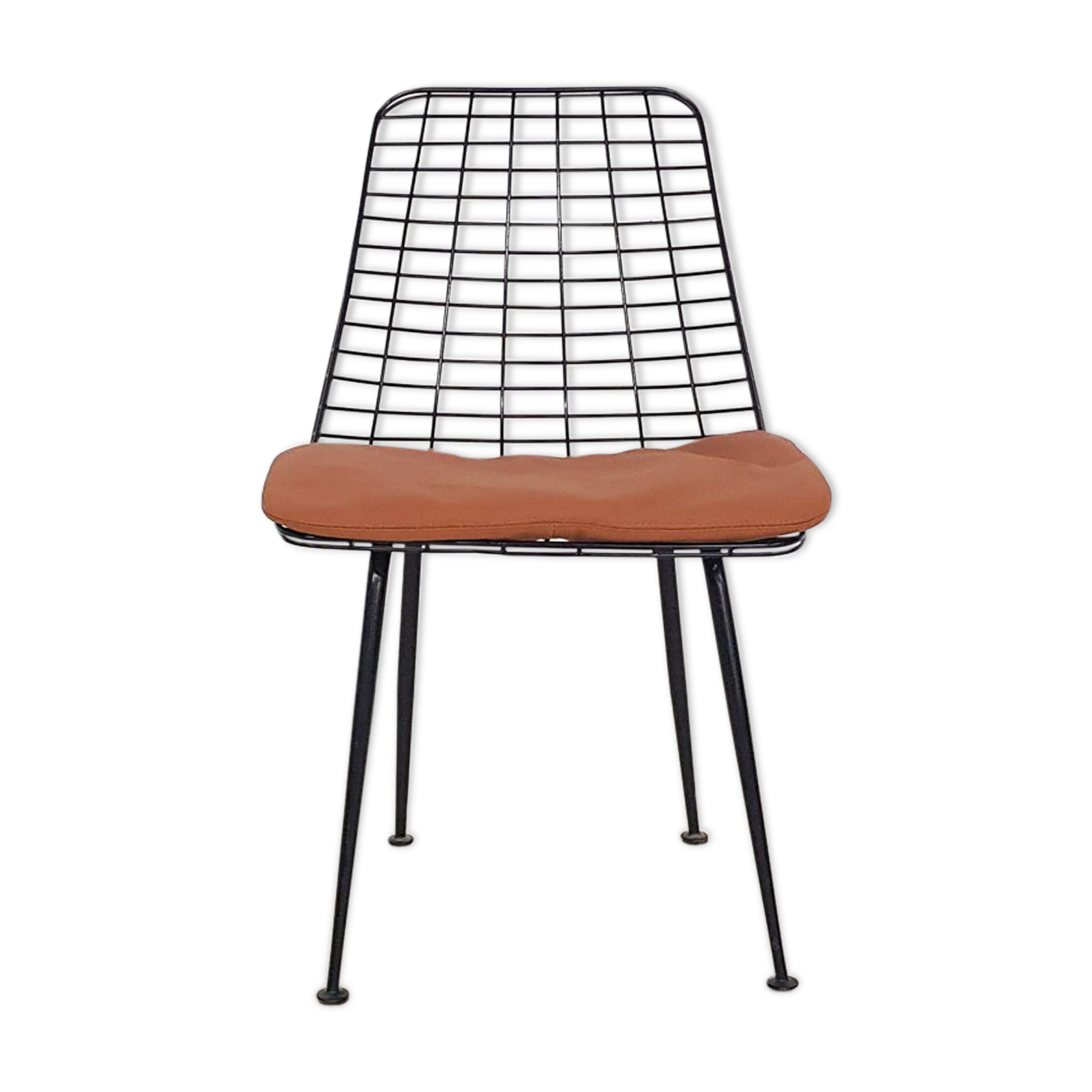 Black metal wire chair, The Netherlands 1950's