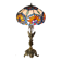 bronze lamp angel 1970 pull switch 63x30 stained glass shade
