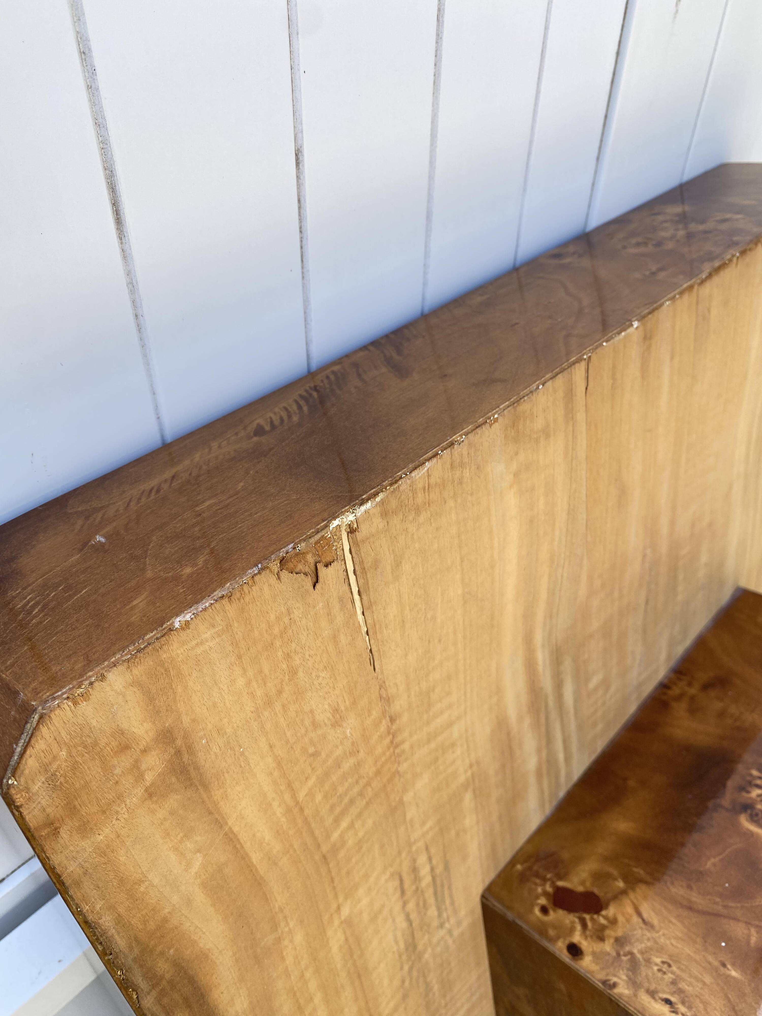 Table basse en loupe d’orme Roche et Bobois vintage 70s