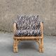 Chair in bamboo rattan and zebra fabric