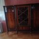 Louis XVI style mahogany bookcase/display cabinet with 3 doors