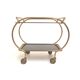 Brass and black glass bar cart / serving cart / side table by Grünstadt