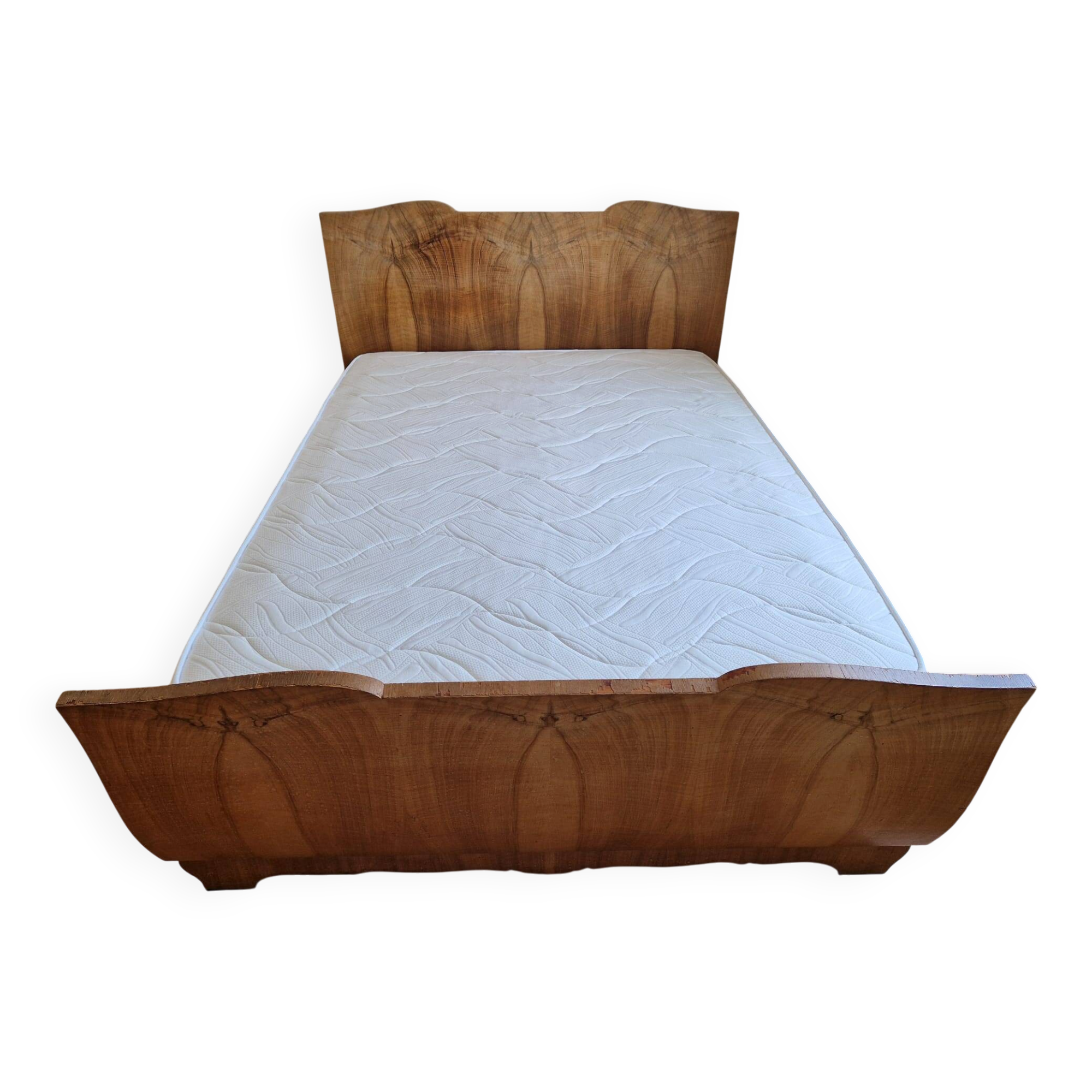 Flamed wood furniture from the 1940s, Art Deco style.