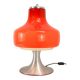 Vintage table lamp, glass shade with aluminium base, 70s