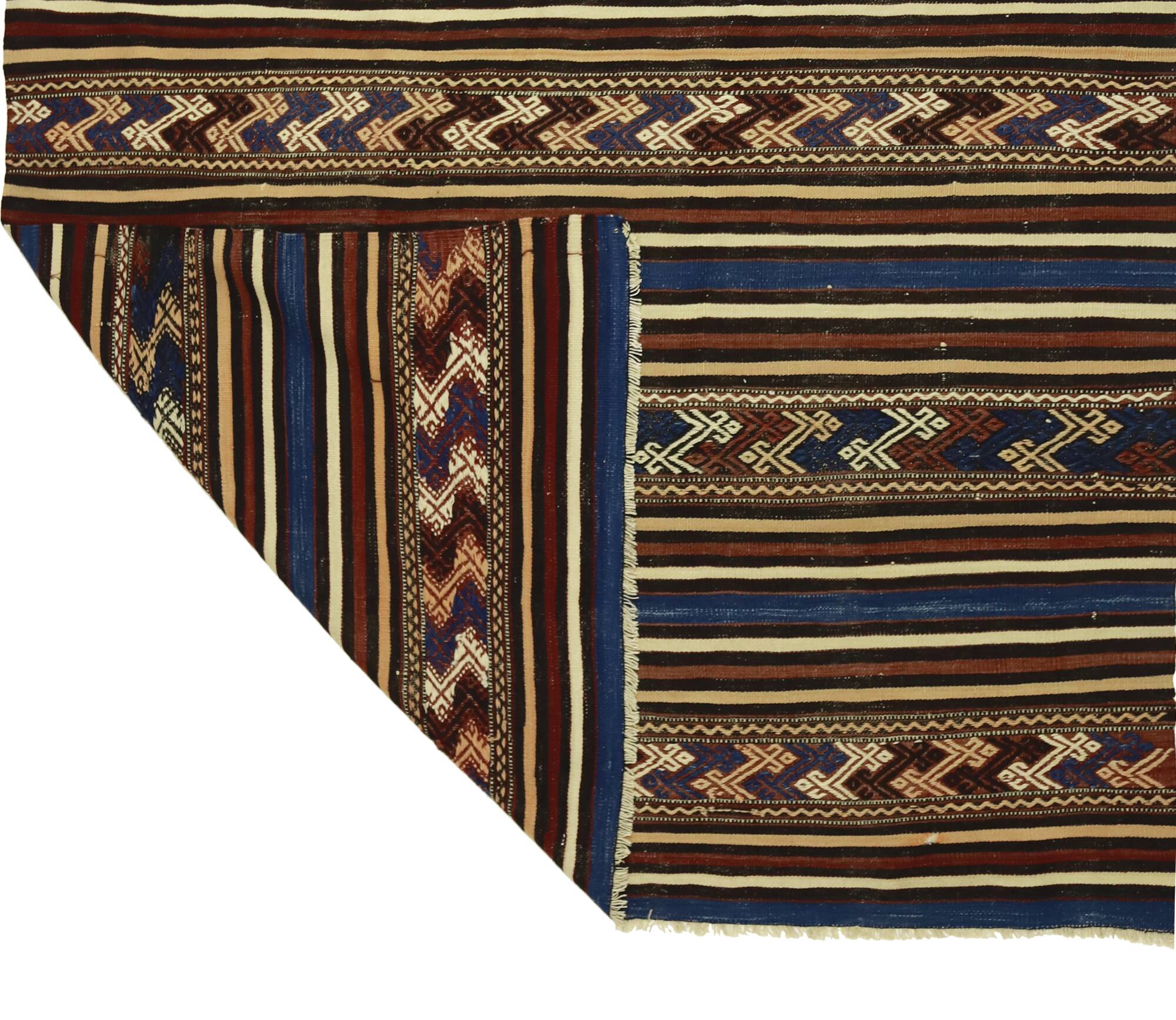 Turkish Anatolian Handmade Vintage Area Kilim Rug 186 cm x 144 cm