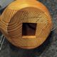 Vintage Scandinavian wooden bedside table lamp from the 1960s, signed