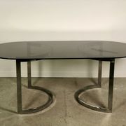 Oval table design hemicylindrical 70's in the taste of Paul Le Geard