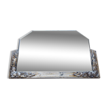 Antique Art Deco Mirror in carved wood with silver leaf - "Aimé"