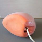 Ceramic lamp, agate slice 1970 vintage pink