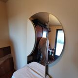 Large vintage mirror round triptych 110x47cm
