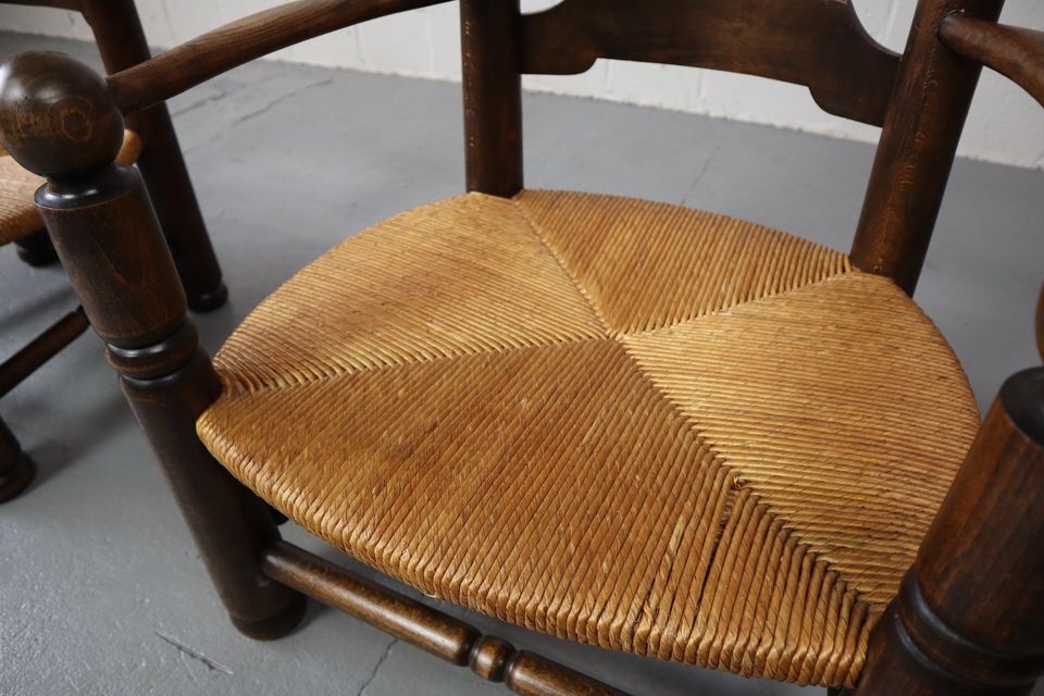 Paire de fauteuils en chêne, années 1940