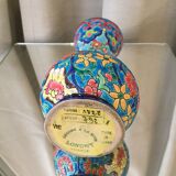 Soliflore vase in Longwy emaux multicolored flowers