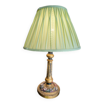 Polychrome and gilded wooden lamp, 1920