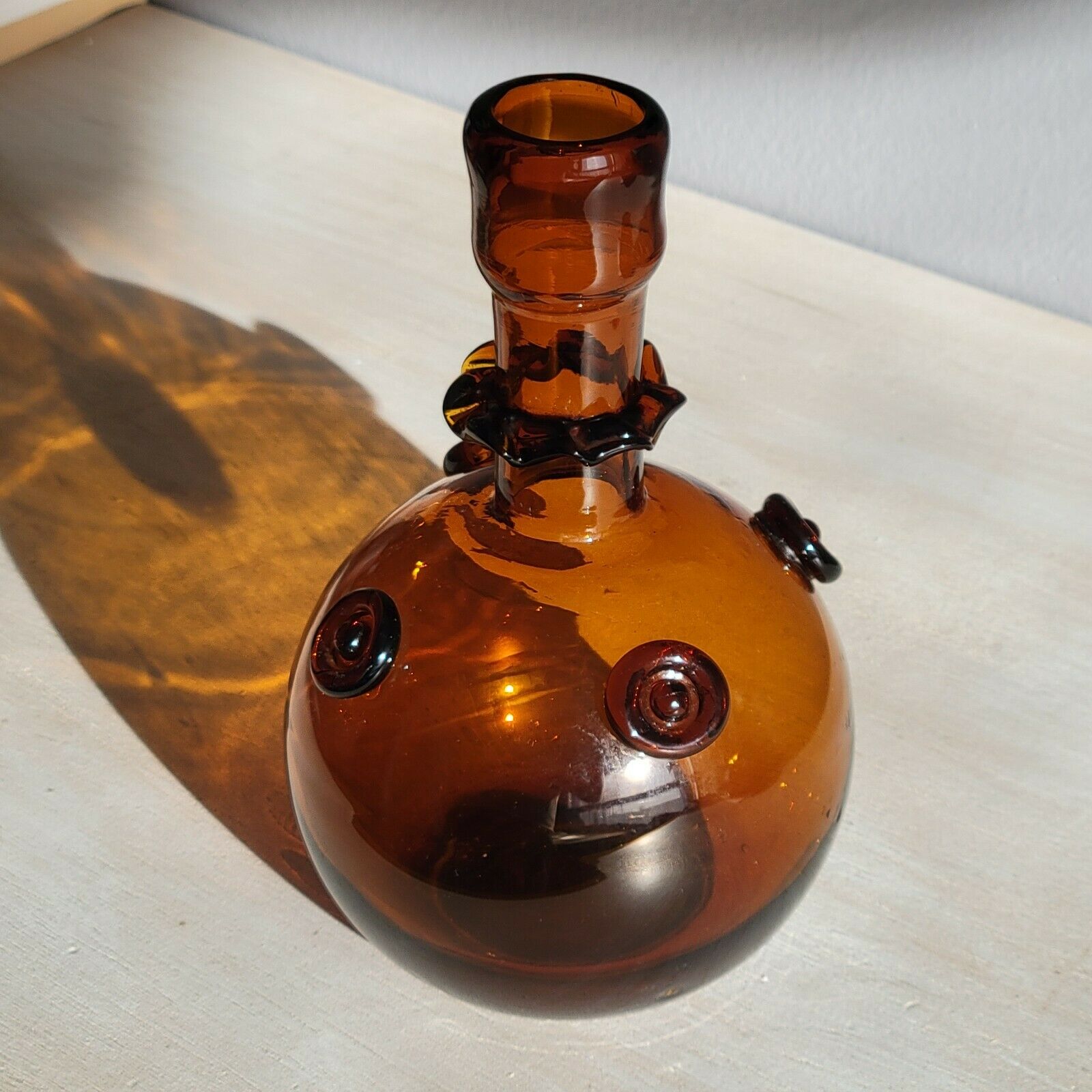 Brown blown glass decanter