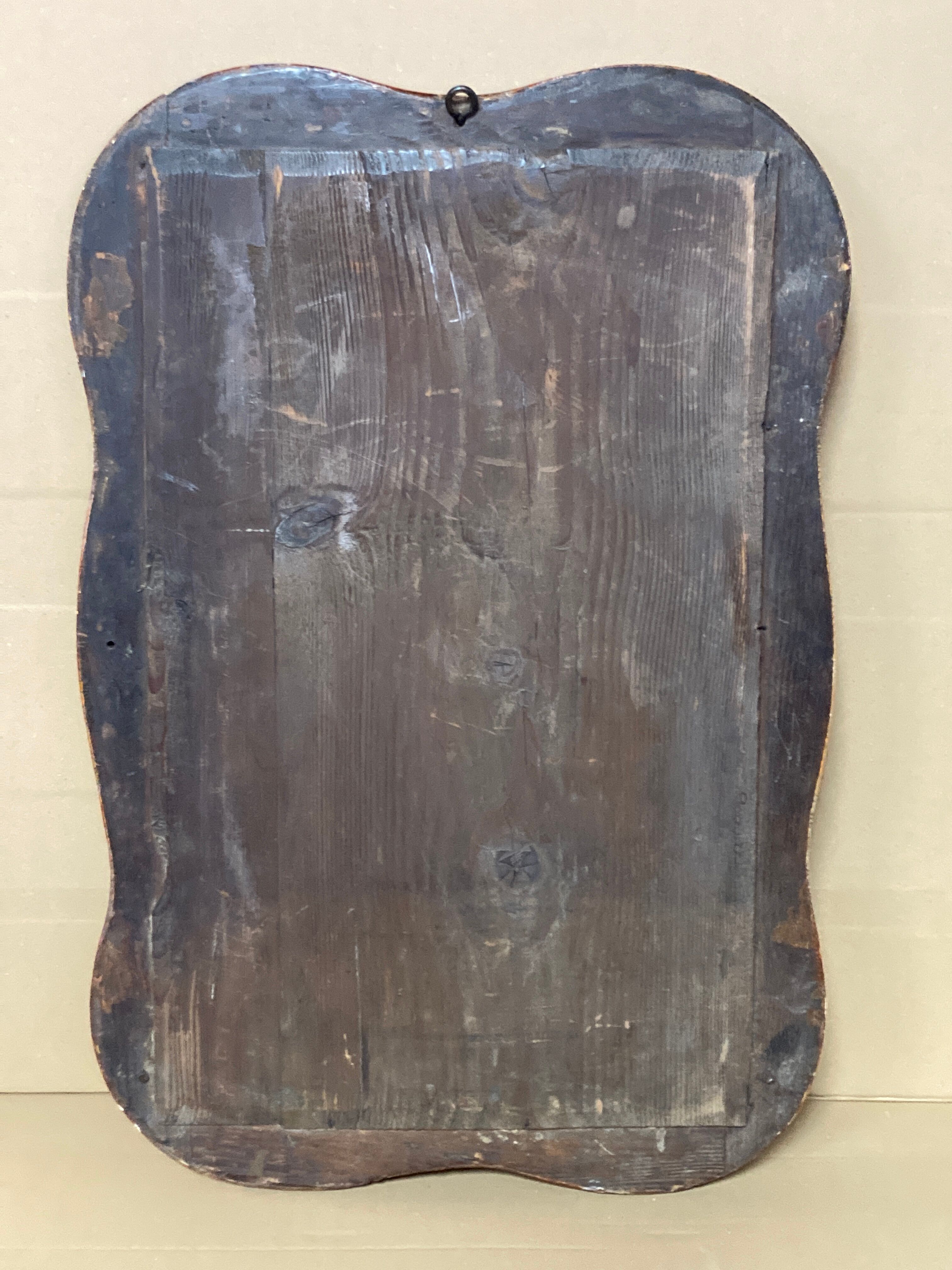 Louis Philippe organic curved wavy distressed mirror, ca 1880