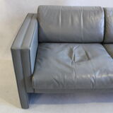 Gray leather sofa Walter Knoll, design Jürgen Lange