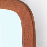 Big fully restored teak wall mirror / Mid-century Danish modern design / 1960s