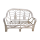 White vintage rattan bench