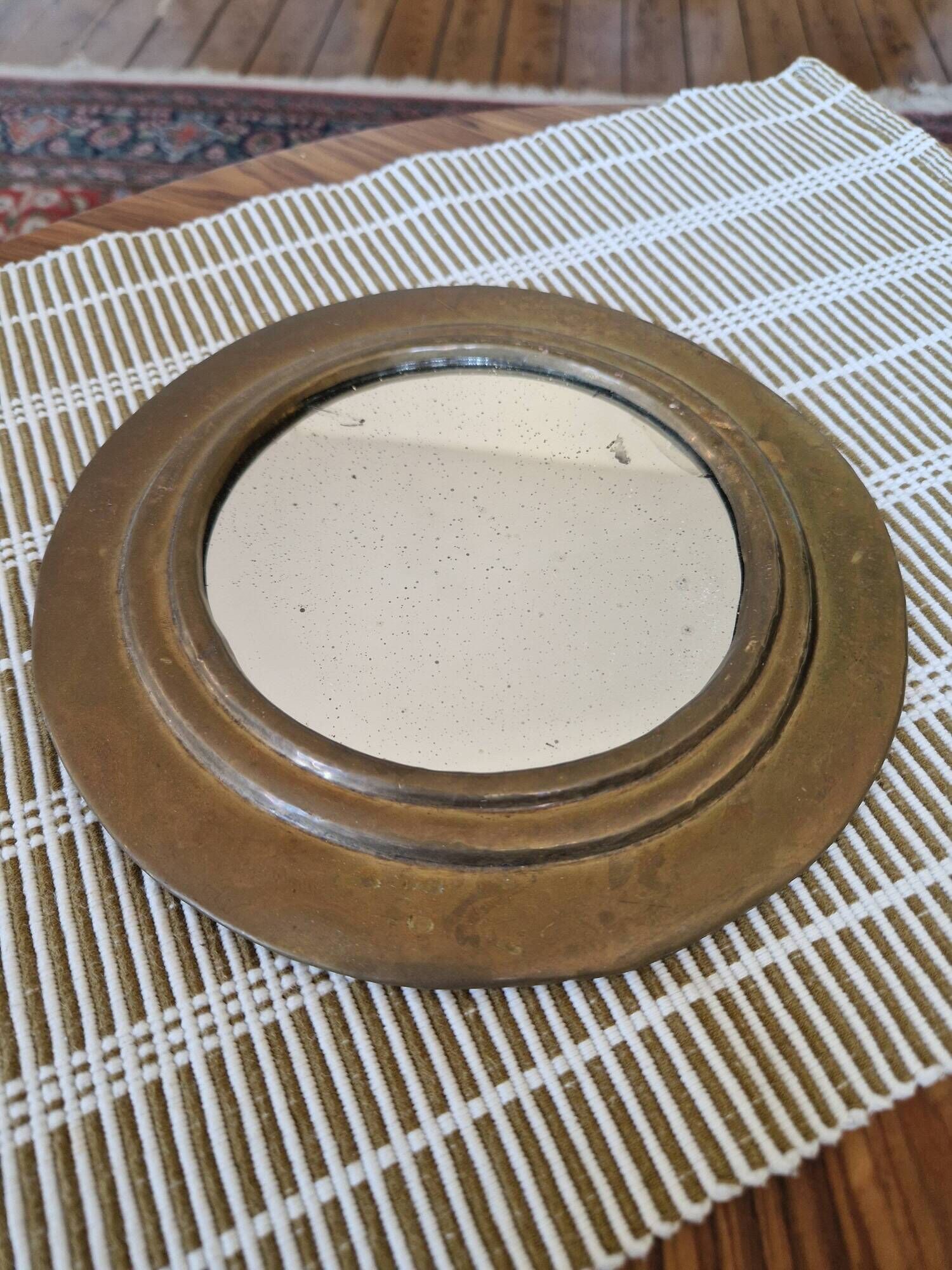 Round brass mirror