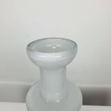 Scandinavian roller vase in white glass, Holmegaard style, vintage