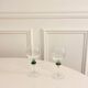 Pair of wine glasses, detail of Clichy glass. Green, 1970 - 15 X 6 cm