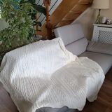 Hand-knitted wool blanket or plaid