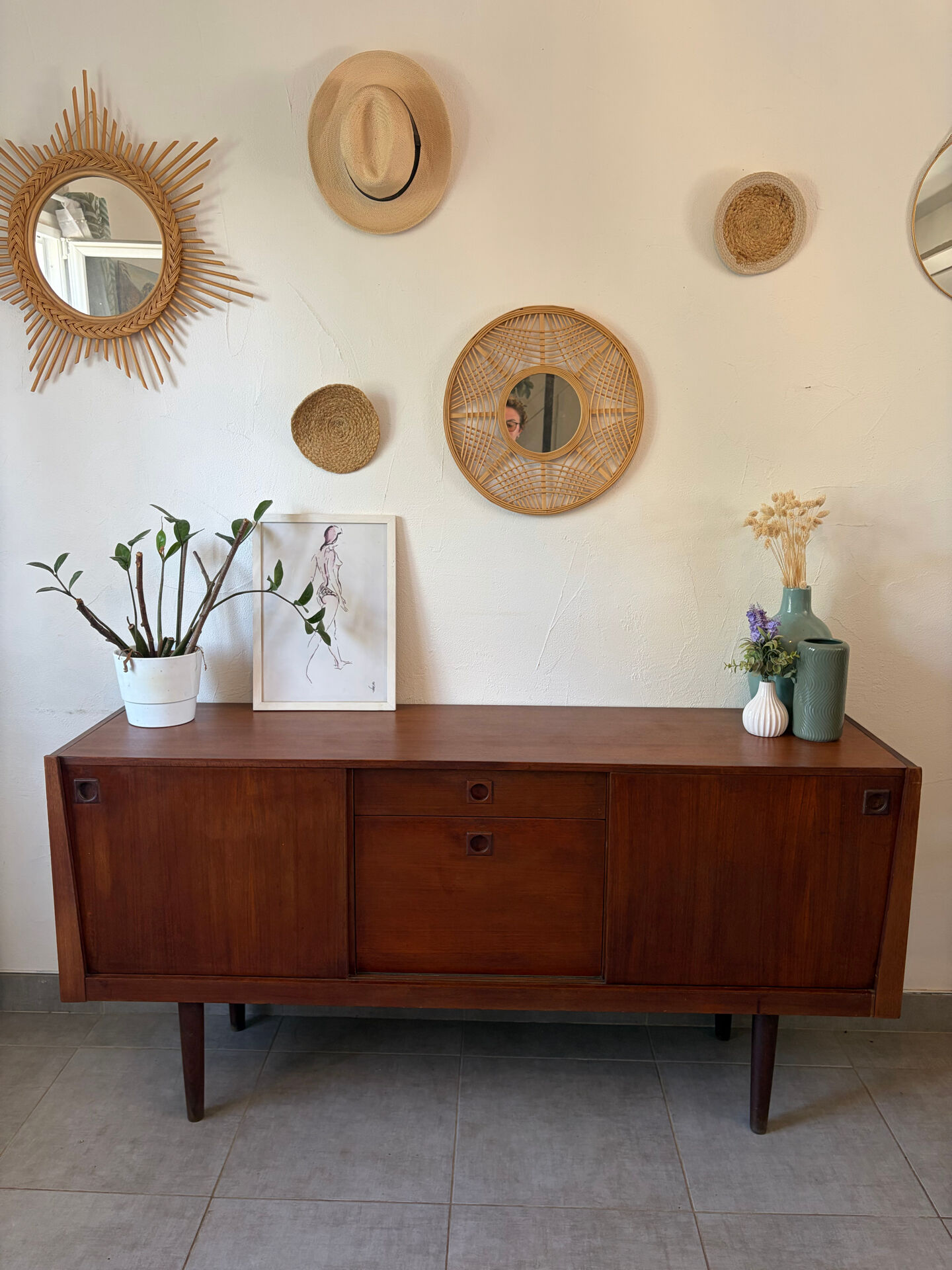 Vintage teak enfilade from the 1960s.