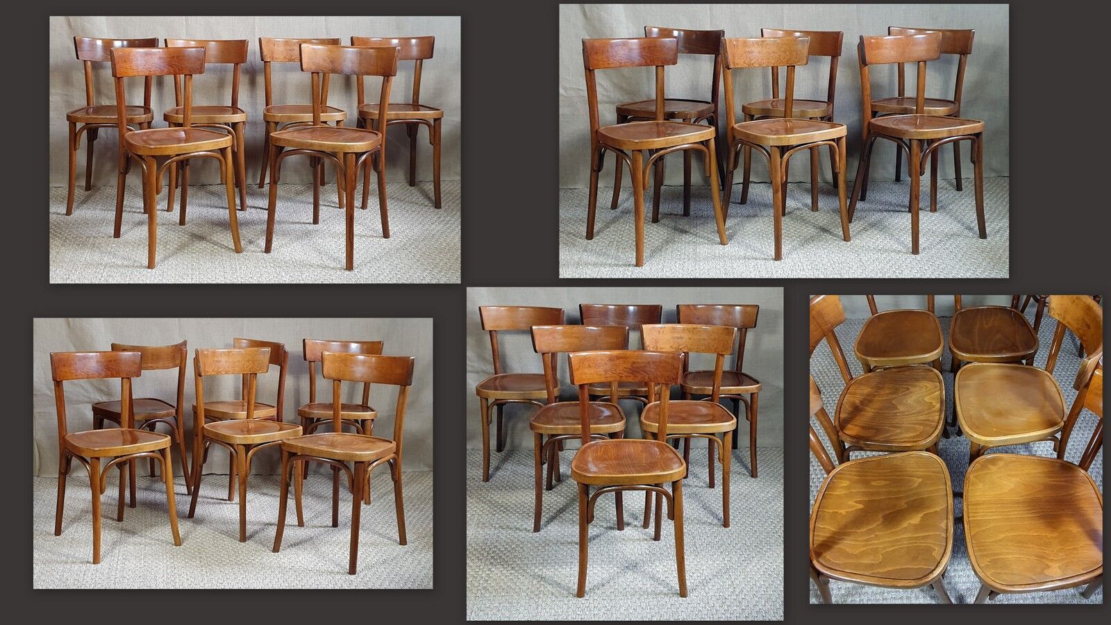 Lot 6 chairs bistro 70/80