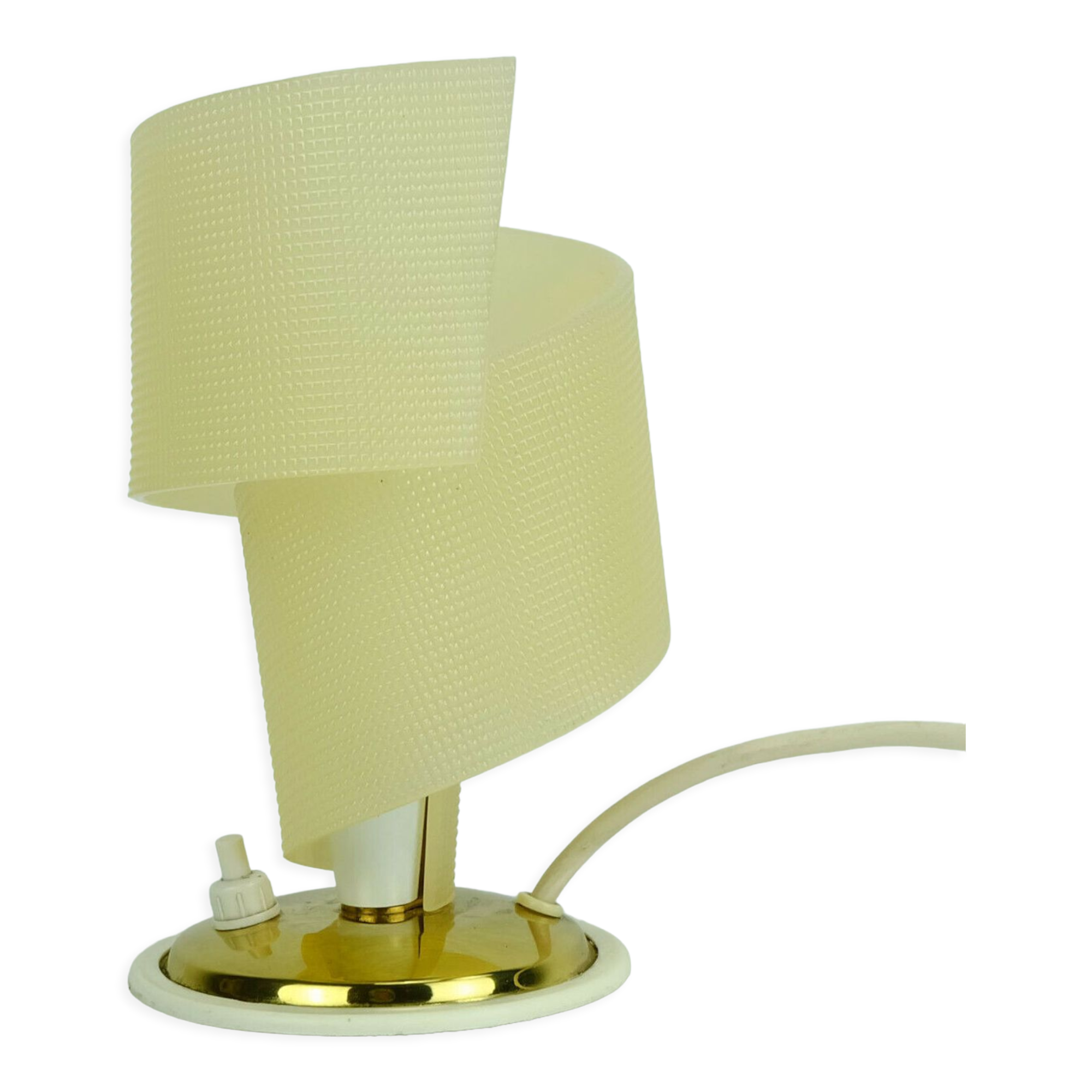1950s mid century table lamp brass plastic