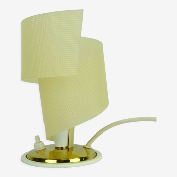 1950s mid century table lamp brass plastic