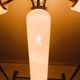 Brass chandelier with conical lampshades from the 1970s