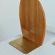 Vintage wooden and brass bookends from the 1950s, Scandinavian style.