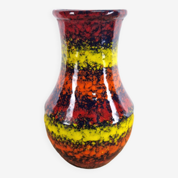 Multicolored ceramic vase design 60s vintage pottery