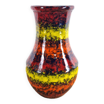 Multicolored ceramic vase design 60s vintage pottery