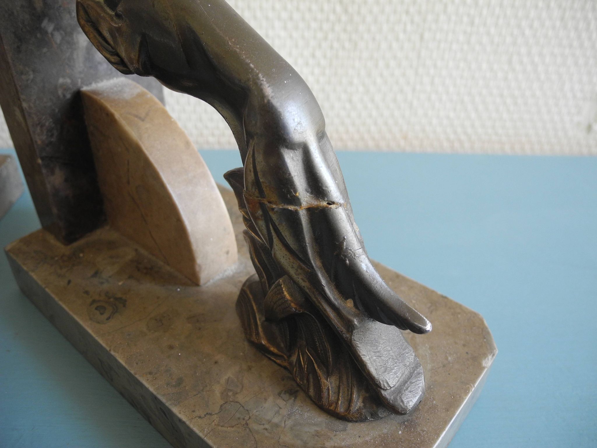 pair of art deco greyhound bookends bronze marble antique pair of bookends