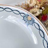 Vintage pedestal dish Blue Iron Earth St Amand French