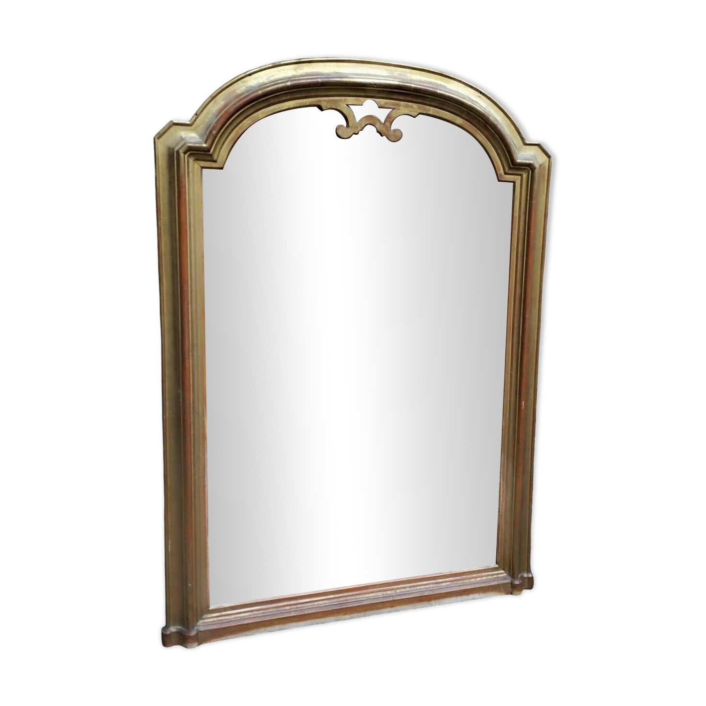 Grand miroir italien à la feuille d'or du 19ème siècle