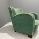 Fauteuil Art déco danois en mohair vert, années 1930-1940