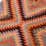 4x8 Multicolor Turkish Vintage Kilm,Bohemian Kilim Rug,125x253 Cm