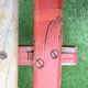 Vintage two-seater luge oak wood 1930s 106 cm