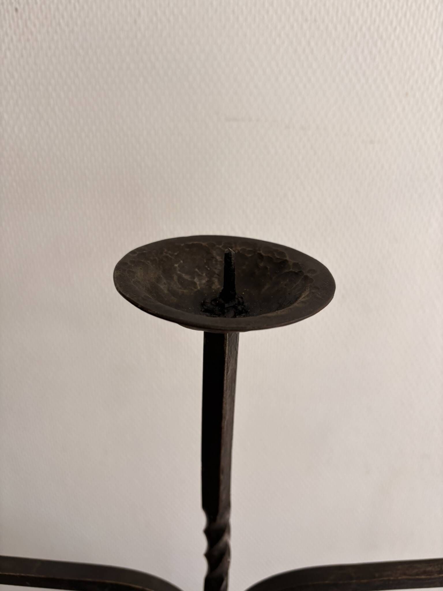 Candelabrum Chandelier Candle Holder Three Arms Light Wrought Iron 1940 Gothic