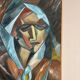 Original Swedish Oil on Canvas – “Cubist Woman Portrait” by Jan Pålsson – Signed – Dated 1980 – Vintage & Framed – 77 × 62 cm