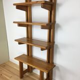 Pair of constructivist shelves made of solid wood