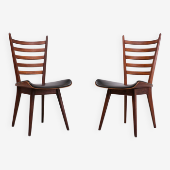 Cees Braakman curved ladder chairs 1950s Holland